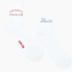 LEVI'S Lot 2 paires soquettes white combo saloon t39/46 701235805001803 Homme BLANC Best