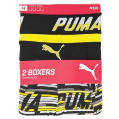 PUMA Lot de 2 boxers confort coton stretch Homme JAUNE New