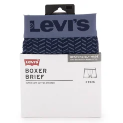 LEVI'S Lot de 2 boxers coton bio à motifs graphique stretch Homme BLEU Clearance