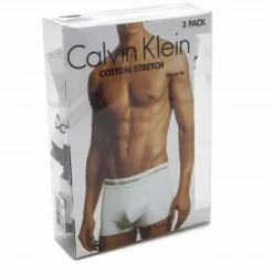 CALVIN KLEIN Lot de 3 boxers coton doux bicolores Homme BLANC Outlet