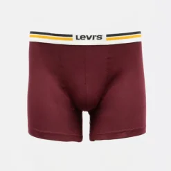 LEVI'S Lot de 2 boxers coton élastique avec liseré coloré Homme BORDEAUX New
