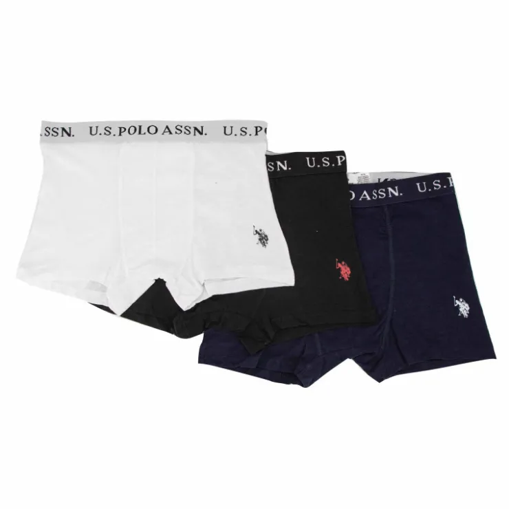 US POLO lot de 3 boxers en coton stretch Homme BLANC Best