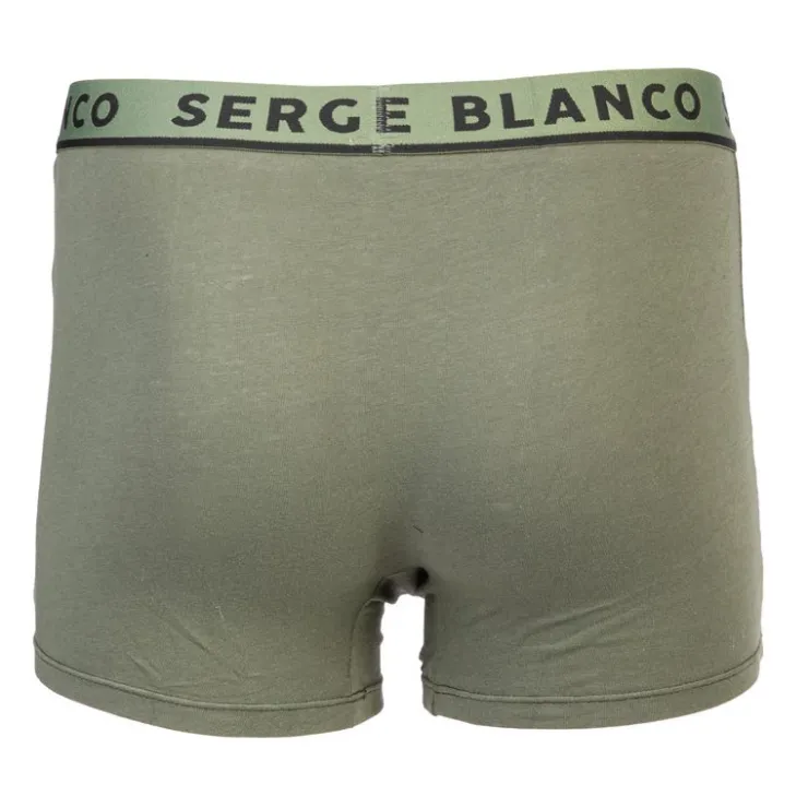 SERGE BLANCO Lot de 2 boxers nuances de coton Homme KAKI Discount