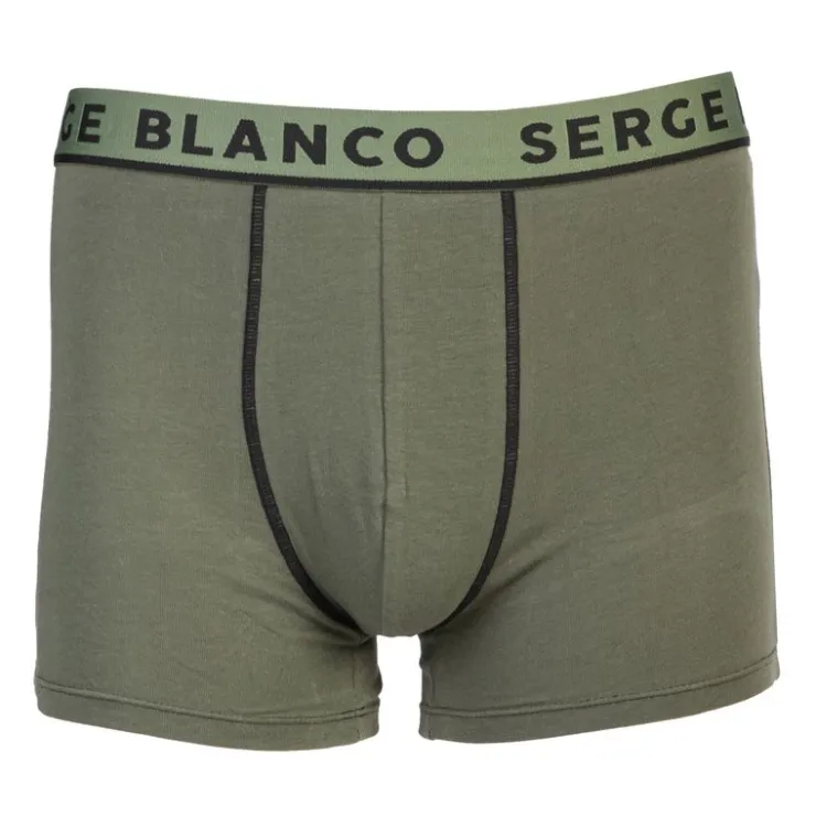 SERGE BLANCO Lot de 2 boxers nuances de coton Homme KAKI Discount