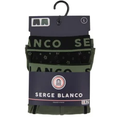 SERGE BLANCO Lot de 2 boxers nuances de coton Homme KAKI Discount