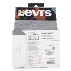 LEVI'S Lot de 2 boxers stretch avec élastique à motif floral Homme GRIS Clearance