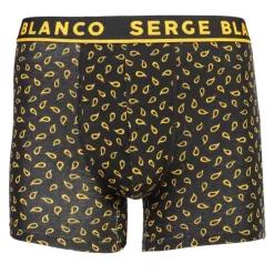 SERGE BLANCO Lot de 2 boxers uni et à motifs avec bordure colorée Homme JAUNE Clearance