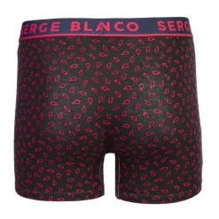 SERGE BLANCO Lot de 2 boxers uni et à motifs avec bordure colorée Homme ROUGE Outlet