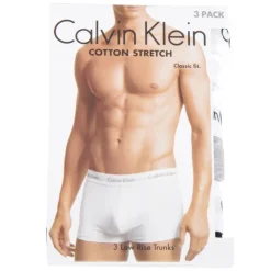 CALVIN KLEIN Lot de 3 boxers unis coton stretch homme MULTICOLORE New