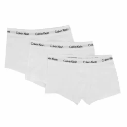 CALVIN KLEIN Lot de 3 boxers unis coton stretch homme BLANC New
