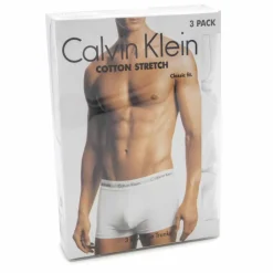 CALVIN KLEIN Lot de 3 boxers unis coton stretch homme BLANC New