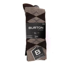 BURTON OF LONDON Lot de 7 chaussettes fantaisies kamalo Homme MARRON Best