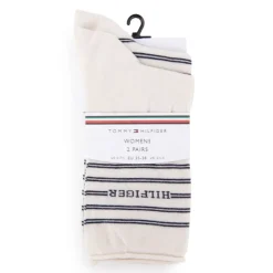 TOMMY HILFIGER Lot de 2 chaussettes Femme BLANC ECRU Clearance