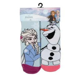 TOM & KIDDY Lot de 2 chaussettes la reine des neiges FIlle BLEU CLAIR New