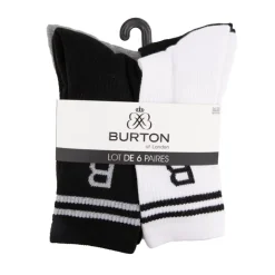 BURTON OF LONDON Lot de 6 chaussettes miriana burton Femme NOIR Discount