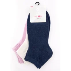 LULU CASTAGNETTE Lot de 3 chaussettes simona Femme BLEU FONCE Sale