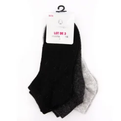 LULU CASTAGNETTE Lot de 3 chaussettes simona Femme NOIR Sale