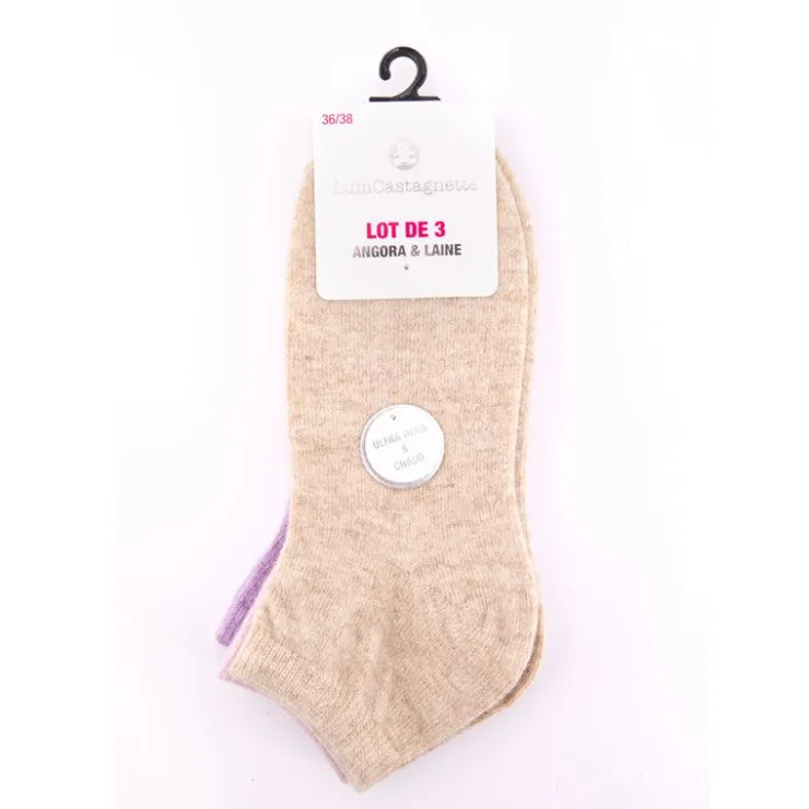 LULU CASTAGNETTE Lot de 3 chaussettes simona Femme BEIGE Best