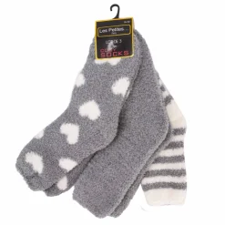 LES PETITES...PARIS Lot de 3 cosy chaussettes clodette Femme GRIS Discount