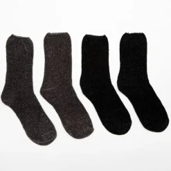 BILL TORNADE Lot de 2 paires de chaussettes velours 22427 Femme NOIR New
