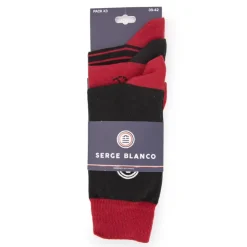 SERGE BLANCO Lot de 3 paires de chaussettes Homme ROUGE FONCE Best
