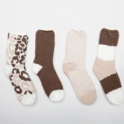 LULU CASTAGNETTE Lot de 4 paires de chaussettes chausson zarina Femme BLANC ECRU Hot