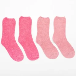 BILL TORNADE Lot de 2 paires de chaussettes velours 22427 Femme ROSE Hot
