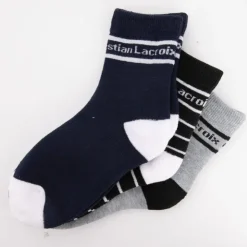 CXL BY CHRISTIAN LACROIX Lot de 3 paires de chaussettes couleur unie et à rayures coton Enfant GRIS Sale