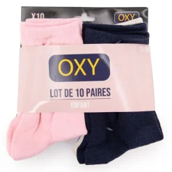 OXY Lot de 10 paires de chaussettes coton mélangé lorella Enfant MULTICOLORE