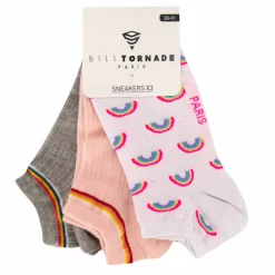 BILL TORNADE Lot de 3 paires de chaussettes fantaisies t36/41 11088 Femme BLANC Discount