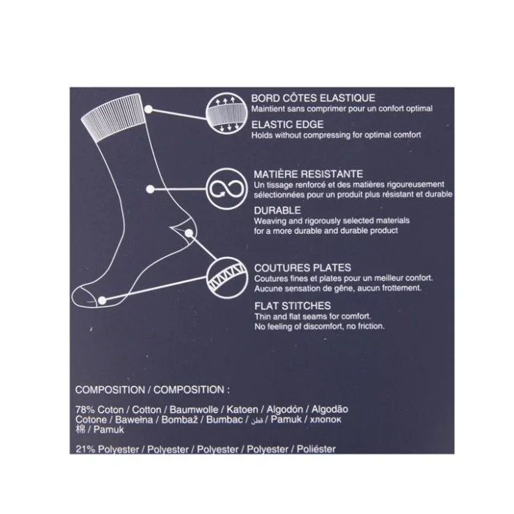 SERGE BLANCO Lot de 3 paires de chaussettes Homme KAKI Clearance