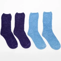 BILL TORNADE Lot de 2 paires de chaussettes velours 22427 Femme BLEU