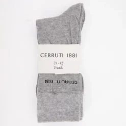 CERRUTI Lot de 3 paires de chaussettes 5735 Homme GRIS CLAIR Discount
