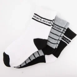 CXL BY CHRISTIAN LACROIX Lot de 3 paires de chaussettes couleur unie et à rayures coton Enfant BLANC Discount
