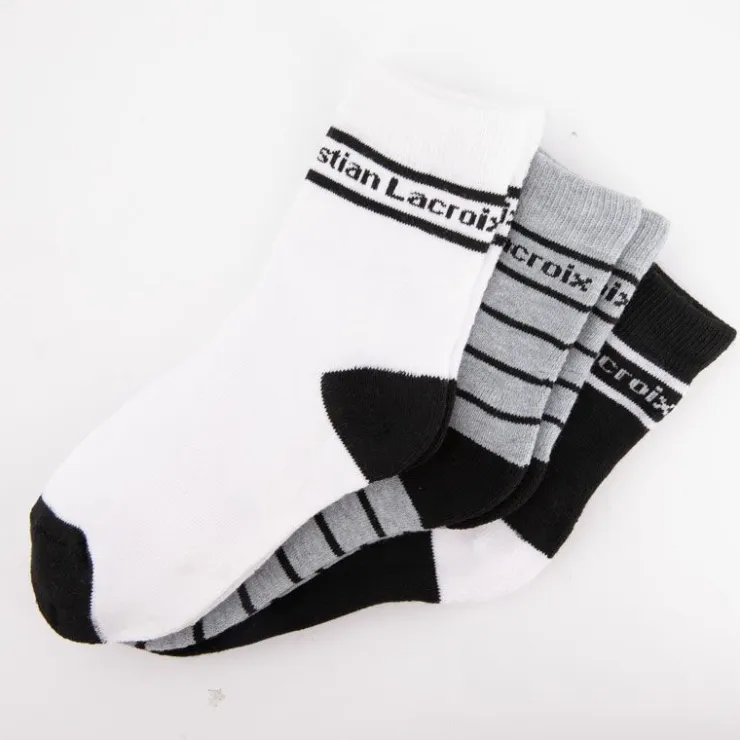 CXL BY CHRISTIAN LACROIX Lot de 3 paires de chaussettes couleur unie et à rayures coton Enfant BLANC Discount