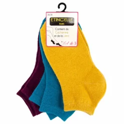 ETINCELLE Lot de 3 paires de chaussettes Claudinette Femme JAUNE Discount