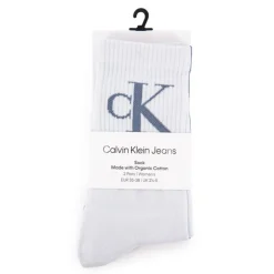 CALVIN KLEIN Lot de 2 paires de chaussettes montantes Femme BLEU Discount