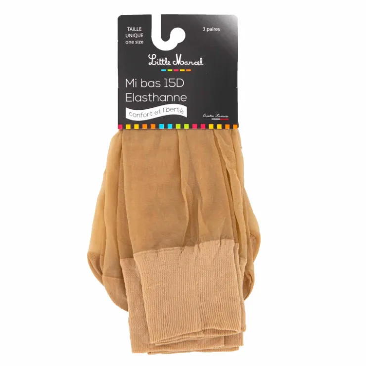 LITTLE MARCEL Lot de 3 paires de collants mi-bas 15d élasthanne Femme BEIGE Sale