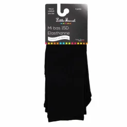 LITTLE MARCEL Lot de 3 paires de collants mi-bas 15d élasthanne Femme NOIR Discount