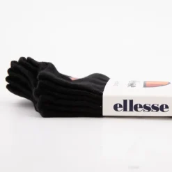 ELLESSE Lot de 3 paires de socquettes unies coton Femme NOIR Sale