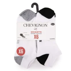 CHEVIGNON Lot de 6 paires de socquettes Dali Bicolores Homme BLANC Best