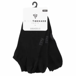 BILL TORNADE Lot de 3 paires de socquettes sneakers t36-41 uni Femme NOIR Sale