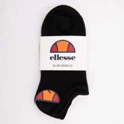 ELLESSE Lot de 3 socquettes de couleurs unies Femme NOIR Outlet