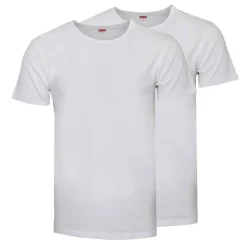 LEVI'S Lot de 2 tee shirts unis basiques col rond manches courtes Homme BLANC Best