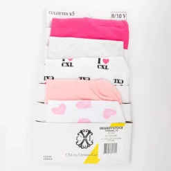 CXL BY CHRISTIAN LACROIX Lot de culotte x5 imprimé coeurs tons de roses et gris Enfant MULTICOLORE Clearance