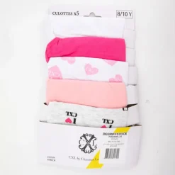 CXL BY CHRISTIAN LACROIX Lot de culottes x5 à coeurs rose blanc gris stretch Enfant MULTICOLORE Clearance