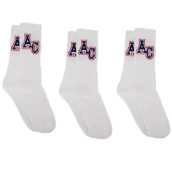 AMERICAN COLLEGE Lot x3 chaussettes logo cheville Homme BLANC Sale