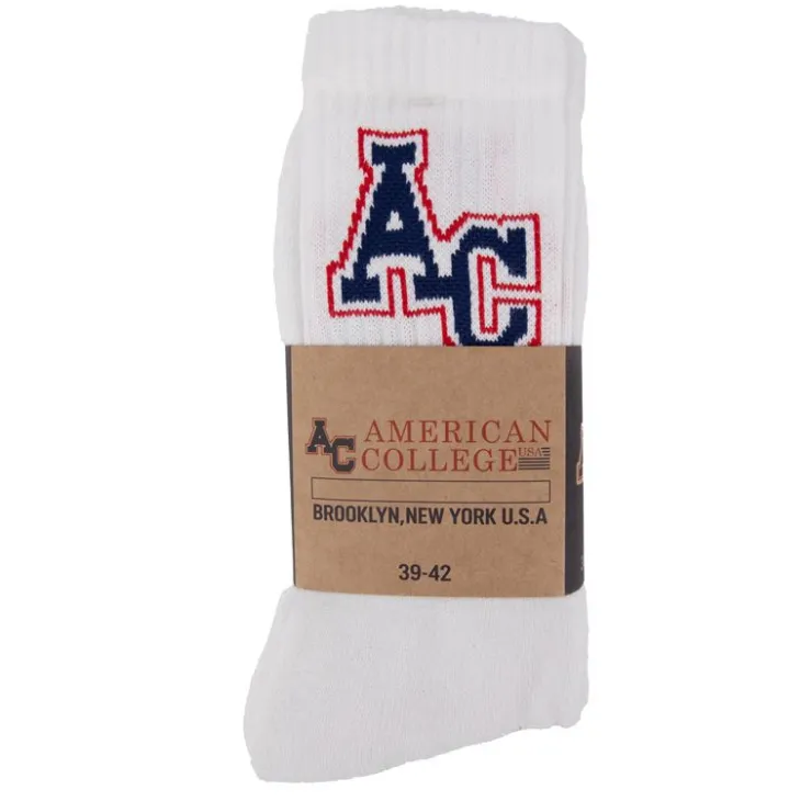 AMERICAN COLLEGE Lot x3 chaussettes logo cheville Homme BLANC Sale