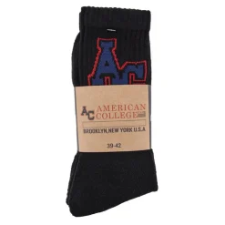 AMERICAN COLLEGE Lot x3 chaussettes logo cheville Homme NOIR Hot