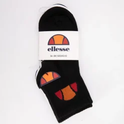 ELLESSE Lots de 3 couleurs de chaussettes avec logo tissé Femme NOIR Clearance